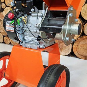 Forest Master FM6DD Benzin 4-Takt Motor Holz Garten Häcksler, 6 HP, Orange, 780 x 480 x 910 - 9