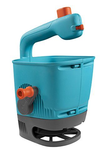 Gardena Handstreuer M: Streuer für einfaches Ausbringen von Dünger, Samen und Streusalz mit einer Streubreite von 1 - 4 m, für Rasenfläche bis ca. 100 m², 4-stufige Mengeneinstellung (431-20), Türkis - 1