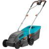 Gardena PowerMax 1200/32 Elektrorasenmäher: Rasenmäher bis 300 m², 32 cm Schnittbreite, 30 l Fassungsvolumen, Schnitthöhe 20-60 mm, ergonomischer Handgriff (5032-20) schwarz,türkis,orange - 1