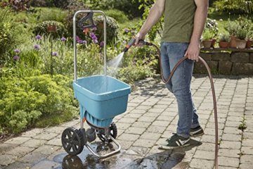 Gardena Streuwagen XL: Universalstreuer zum Ausbringen von Dünger, Samen und Streusalz, 1,5 - 6 m Streubreite, für ca. 800 m² Rasenfläche, 18 l Fassungsvermögen, mit Verschlussschieber (436-20) - 8