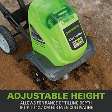 Greenworks Akku-Bodenhacke G40TL (Li-Ion 40V Akku Bodenfräse mit spezialgehärteten 4 Hackmessern Arbeitstiefe 20cm Arbeitsbreite 26cm ohne Akku und Ladegerät) - 5
