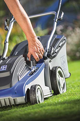 LUX-TOOLS E-1600/38 Highwheel Elektro-Rasenmäher für Rasenflächen bis 500 m² inkl. 40 l Fangkorb mit Hardtop | Kabelgebundener 230 V 1600 W Elektrorasenmäher mit einer Schnittbreite von 38 cm - 3