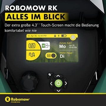 ROBOMOW RK1000 Robotermäher/Rasenroboter für Flächen bis 1000 qm | 21 cm Schnittbreite; Kantenmodus; einfache Installation, selbstreinigend,schwimmendes Mähdeck, bis 45 Grad Steigung - 10