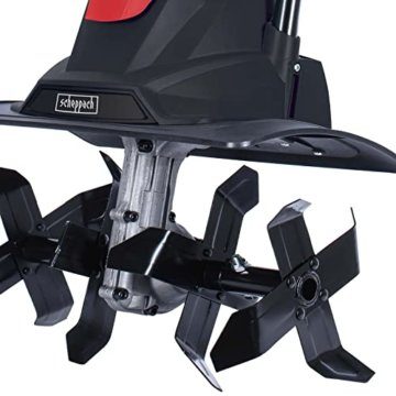 Scheppach Motorhacke MTE380 Elektromotorhacke | 1050W / 1,4PS Leistung | Hackendurchmesser 205mm | Fräsbreite 360mm | Hackendrehzahl 400 1/min | Sofort-Start mit Schutzschalter | klappbarer Handgriff - 2