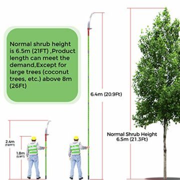 Astsäge mit Stiel 8m Handsäge Einstellbare Länge, Baumsäge Gartengeräte-Set Palme Hochentaster hochreichbare Stange mit Tragetasche, schneidet sauber und schnell für hohe Äste - 3