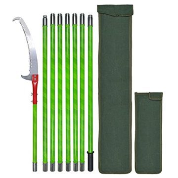 Astsäge mit Stiel 8m Handsäge Einstellbare Länge, Baumsäge Gartengeräte-Set Palme Hochentaster hochreichbare Stange mit Tragetasche, schneidet sauber und schnell für hohe Äste - 1