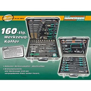 Brüder Mannesmann Werkzeuge Mannesmann 160-teiliger Werkzeugkoffer, M29078, (L x B x H) 454 x 350 x 135 mm, Schwarz,silber - 4