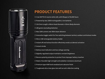 fenix Unisex Adult TK35UE (2018) Ultimate Edition LED Taschenlampe, Schwarz, small - 16