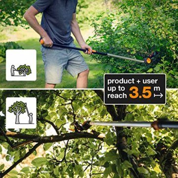 Fiskars Bypass Schneidgiraffe für frische Äste und Zweige, Antihaftbeschichtet, Stahlklinge/Aluminiumstiel, Länge 1,6 m, Schwarz/Orange, UPX82, 1023625 - 6