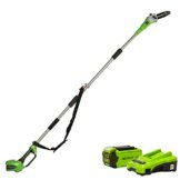 Greenworks Tools Akku-Hochentaster (Li-Ion 40V 20cm Schwertlänge 8 m/s Kettengeschwindigkeit Teleskop-Alustange 3-teilig inklusive 2 Ah Akku und Ladegerät), 20157UA, Grün - 1