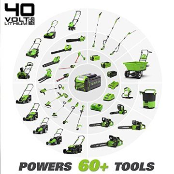 Greenworks Tools Akku-Hochentaster (Li-Ion 40V 20cm Schwertlänge 8 m/s Kettengeschwindigkeit Teleskop-Alustange 3-teilig inklusive 2 Ah Akku und Ladegerät), 20157UA, Grün - 9