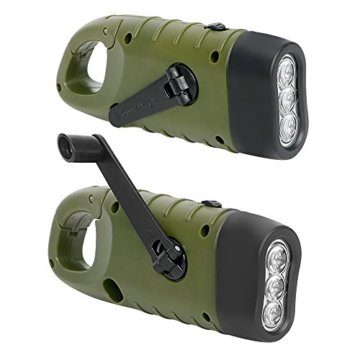 iTimo Handkurbel Wiederaufladbare Taschenlampe, Solar LED Taschenlampe, Dynamo Taschenlampe, Notlicht im Freien, Tragbar Camping Lampen, mit Karabinerhaken zum Aufhänge, 124×42×32MM - 5