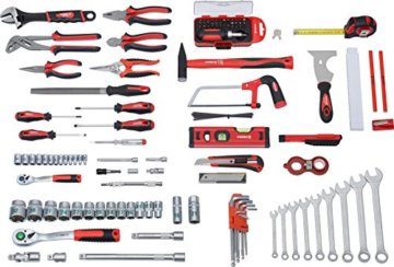 Meister Werkzeugkoffer 131-teilig - Stabiler Alu-Koffer - Werkzeug-Set - Für Haushalt, Garage & Werkstatt / Profi Werkzeugkoffer befüllt / Werkzeugkiste / Werkzeugbox komplett mit Werkzeug / 8971470 - 12