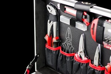 Meister Werkzeugkoffer 131-teilig - Stabiler Alu-Koffer - Werkzeug-Set - Für Haushalt, Garage & Werkstatt / Profi Werkzeugkoffer befüllt / Werkzeugkiste / Werkzeugbox komplett mit Werkzeug / 8971470 - 4