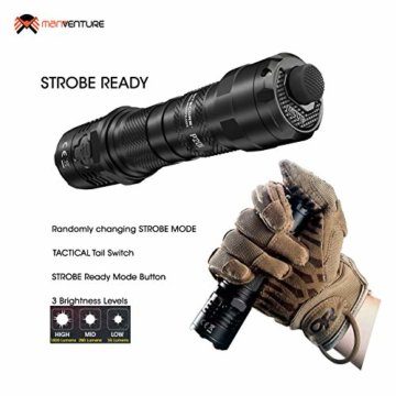 Nitecore P20i Taktische Taschenlampe - LED 1800 Lumen Strobe Ready - 343 Metern Taschenlampe Aufladbar USB C ([ mit 21700 Akku ]) - 4