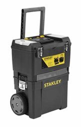 Stanley Rollende Werkstatt (47,3 x 30,2 x 62,7 cm, zwei separat verwendbare Werkzeugboxen, robuster Kunststoff, zwei Einheiten, Metallschließen, Organizer) 1-93-968 - 1