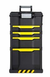 Stanley Rollende Werkstatt aus Metall-Kunststoff 1-79-206 – Werkzeugwagen leer mit 3 modularen Einheiten – Vielseitige Werkzeugbox für Kleinteile und große Werkzeuge - 1