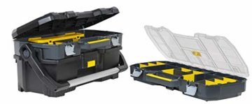 Stanley Werkzeugtrage 2-in-1 Set (67 x 32 x 25 cm, mit Organizeraufsatz, beide Einheiten getrennt verwendbar, robuste Metallschließen, stabiles Structural Foam Desgin) 1-97-514 - 11