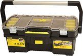 Stanley Werkzeugtrage 2-in-1 Set (67 x 32 x 25 cm, mit Organizeraufsatz, beide Einheiten getrennt verwendbar, robuste Metallschließen, stabiles Structural Foam Desgin) 1-97-514 - 1