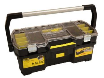 Stanley Werkzeugtrage 2-in-1 Set (67 x 32 x 25 cm, mit Organizeraufsatz, beide Einheiten getrennt verwendbar, robuste Metallschließen, stabiles Structural Foam Desgin) 1-97-514 - 3