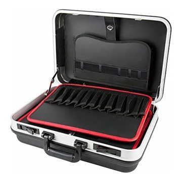STIER Werkzeugkoffer Basic leer, ABS-Kunststoff Kofferschale, schwarze Werkzeugkiste, stabil & schlagfest, Tragkraft 15 kg, 30 Werkzeugtaschen, inkl. Schlüssel - 2