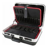 STIER Werkzeugkoffer Basic leer, ABS-Kunststoff Kofferschale, schwarze Werkzeugkiste, stabil & schlagfest, Tragkraft 15 kg, 30 Werkzeugtaschen, inkl. Schlüssel - 1