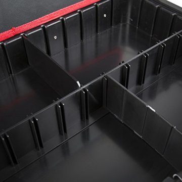 STIER Werkzeugkoffer Basic leer, ABS-Kunststoff Kofferschale, schwarze Werkzeugkiste, stabil & schlagfest, Tragkraft 15 kg, 30 Werkzeugtaschen, inkl. Schlüssel - 8