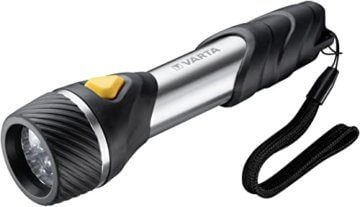 VARTA Taschenlampe mit 9 LEDs inkl. 2x AA Batterien, Day Light Multi LED F20 Leuchte, Taschenleuchte mit Anhänger, Lampe ideal für Haushalt, Angeln, Garage, Notfall, Stromausfall, Outdoor - 3