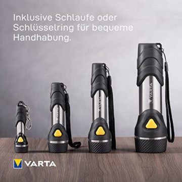 VARTA Taschenlampe mit 9 LEDs inkl. 2x AA Batterien, Day Light Multi LED F20 Leuchte, Taschenleuchte mit Anhänger, Lampe ideal für Haushalt, Angeln, Garage, Notfall, Stromausfall, Outdoor - 6