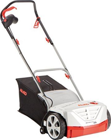 AL-KO Elektro-Vertikutierer Basic Care 32.5 VE Classic (32 cm Arbeitsbreite, 1000 Watt Motorleistung, Arbeitstiefe 5-fach zentral verstellbar, inkl. stabiler Vertikutierwalze und großem Fangsack, für Rasenflächen bis 400 m²) - 1