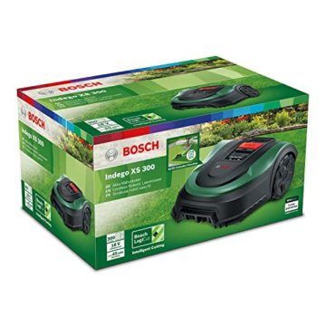 Bosch Home and Garden Rasenmäher Roboter Indego XS 300 (mit integriertem 18-V-Akku, Ladestation enthalten, Schnittbreite 19 cm, für Rasenflächen bis zu 300 m², im Karton) Schwarz, Grün - 9