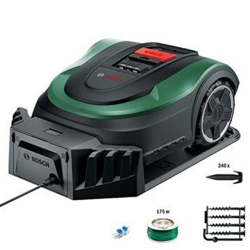 Bosch Rasenmäher Roboter Indego M+ 700 (mit 18V Akku und App-Funktion, Ladestation enthalten, Schnittbreite 19 cm, für Rasenflächen bis 700 m², im Karton) Grün, Schwarz - 2