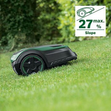 Bosch Rasenmäher Roboter Indego M+ 700 (mit 18V Akku und App-Funktion, Ladestation enthalten, Schnittbreite 19 cm, für Rasenflächen bis 700 m², im Karton) Grün, Schwarz - 5
