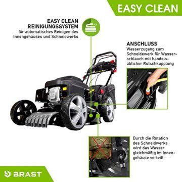 BRAST Benzin Rasenmäher mit Antrieb | 5,2kW(7PS) | Elektrostart | 46cm Schnittbreite | viele Modelle | TÜV | 4 Takt OHV Motor | 30-80mm Schnitthöhe | 60L Fangkorb | Stahlgehäuse | 18224 ESTART - 7