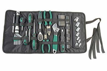 Brüder Mannesmann Werkzeug-Rolltasche, 65-tlg, Schwarz, 9.4 L x 31.3 H x 13.2 W (cm) - 1
