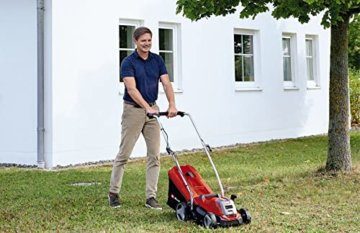 Einhell Akku-Rasenmäher GE-CM 18/33 Li Kit Power X-Change (18 V, 33 cm Schnittbreite, bis 200 m², Brushless, 30L Fangkorb, 25-65 mm Schnitthöhe, inkl. 4,0 Ah Akku + Ladegerät) - 4