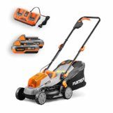 Fuxtec Akku Rasenmäher 40V (2x20V) E1RM20 inkl. 2x20V Li-Ion Batterie 2Ah & Doppel-Ladegerät – Schnittbreite 33cm, Variable Schnitthöhe - 1
