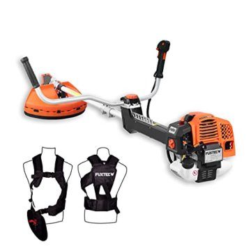 FUXTEC Profi Benzin Motorsense FX-PS162 – Profisense mit 62ccm, Faden und Komfort-Tragegurt – Rasentrimmer mit Antivibrationssystem – 2-Takt Freischneider Fadenspule - 1