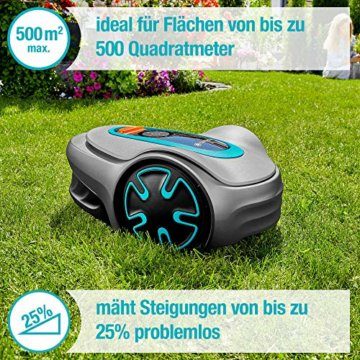 Gardena Mähroboter SILENO minimo 500 m²: intelligenter Rasenmäher mit optimaler Konnektivität, mit Gardena Bluetooth® App programmierbar, DE-Version (15202-20) - 2