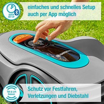 Gardena Mähroboter SILENO minimo 500 m²: intelligenter Rasenmäher mit optimaler Konnektivität, mit Gardena Bluetooth® App programmierbar, DE-Version (15202-20) - 6