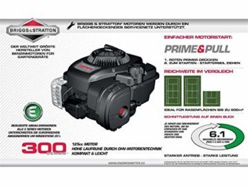 Grizzly Tools Benzin Rasenmäher mit Briggs & Stratton 125 cc 4-Takt Motor - 6 Fach Höhenverstellung - 42 cm Schnittbreite - Reinigungsanschluss - 45l Fangkorb mit Hardtop - Black Edition - 8