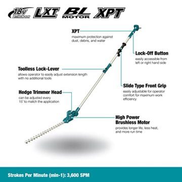 Makita DUN461WZ Akku-Heckenschneider 46 cm 18V (ohne Akku, ohne Ladegerät) - 2