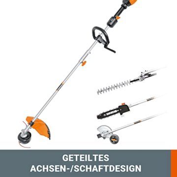 Rasentrimmer und Freischneider mit 40 V Max. (2 x 20 V) Worx | WG186E.92 | PowerShare |Keine Batterie oder Ladegerät | Möglichkeit zum Anbringen von Kettensägen und Bürstenzubehör - 3