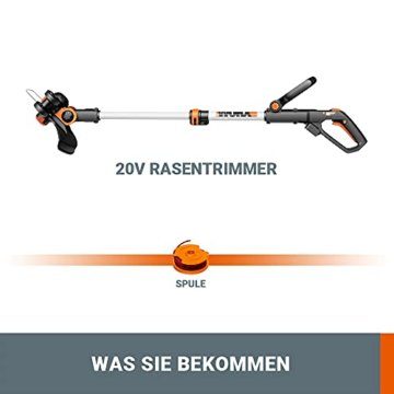 WORX WG163E.9 Akku Rasentrimmer 20V – Kantenschneider Rasen – 2-in-1 Funktion: Rasentrimmer und Kantenschneider – Inkl. Distanzschutz, Kantenschneiderad, Fadenspule – Ohne Akku & Ladegerät - 2
