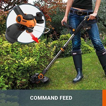 WORX WG163E.9 Akku Rasentrimmer 20V – Kantenschneider Rasen – 2-in-1 Funktion: Rasentrimmer und Kantenschneider – Inkl. Distanzschutz, Kantenschneiderad, Fadenspule – Ohne Akku & Ladegerät - 5