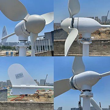 1000W Windkraftanlage 12V 24V 48V Windturbine Generator mit Hybrid Controller für den Heimgebrauch hohe Effizienz (24V mit Controller) - 5