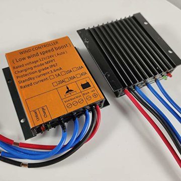 1000W Windkraftanlage 12V 24V 48V Windturbine Generator mit Hybrid Controller für den Heimgebrauch hohe Effizienz (24V mit Controller) - 6