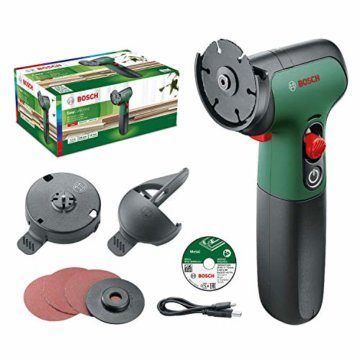 Bosch - EasyCut&Grind Akku-Multifunktionswerkzeug (7,2V 2,0Ah; 2 Trennscheiben, 1 Schleifteller,3x Schleifmittel,1 Transportschutz mit Inbusschlüssel,1 Adapter,1 USB-C-Kabel)50 mm Scheibendurchmesser - 1