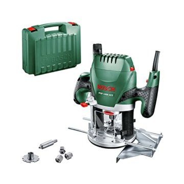Bosch Oberfräse POF 1400 ACE (1400 W; für Holzbearbeitung; 3x Spannzange; Fräser; Parallelanschlag; Absaugadapter; im Koffer) - 1