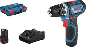 Bosch Professional 12V System Akku-Bohrschrauber GSR 12V-15 FC (inkl. 2x2.0 Ah Akku, Ladegerät GAL 12V-40, 4x Aufsätze, L-BOXX 102) - 1
